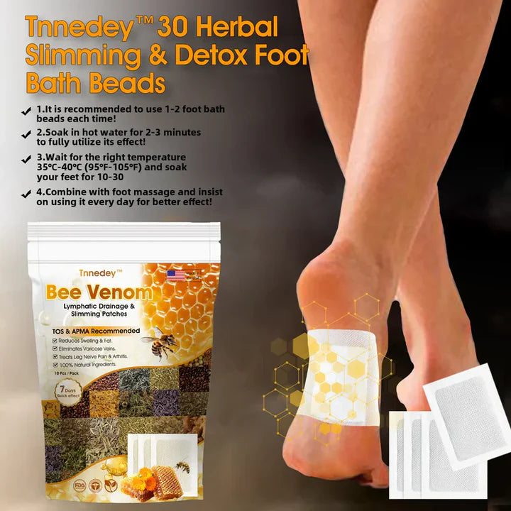 Bee Venom Lymphatic Drainage & Slimming Foot Patches (10 patch)